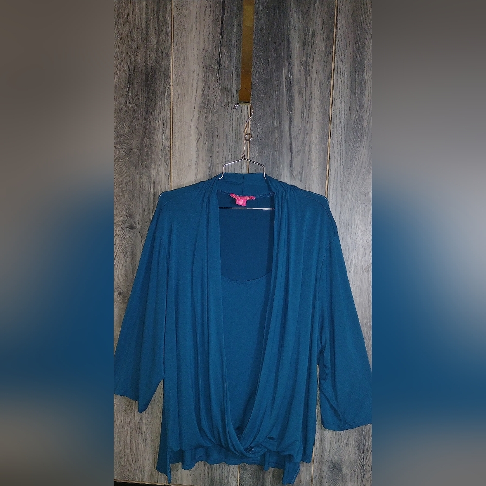 Teal Draped Cardigan